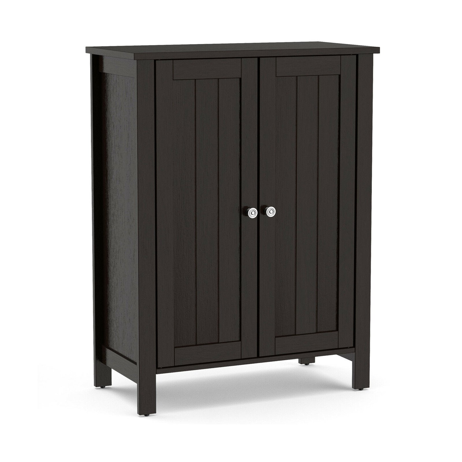 2-Door Bathroom Floor Storage Cabinet Space Saver Organizer, Brown Floor Cabinets   at Gallery Canada