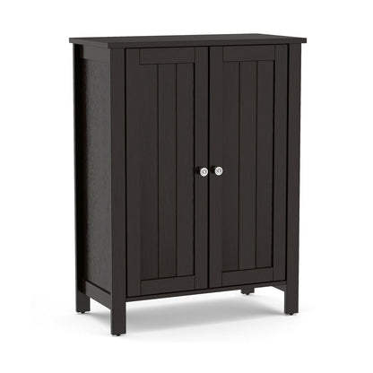 2-Door Bathroom Floor Storage Cabinet Space Saver Organizer, Brown Floor Cabinets   at Gallery Canada