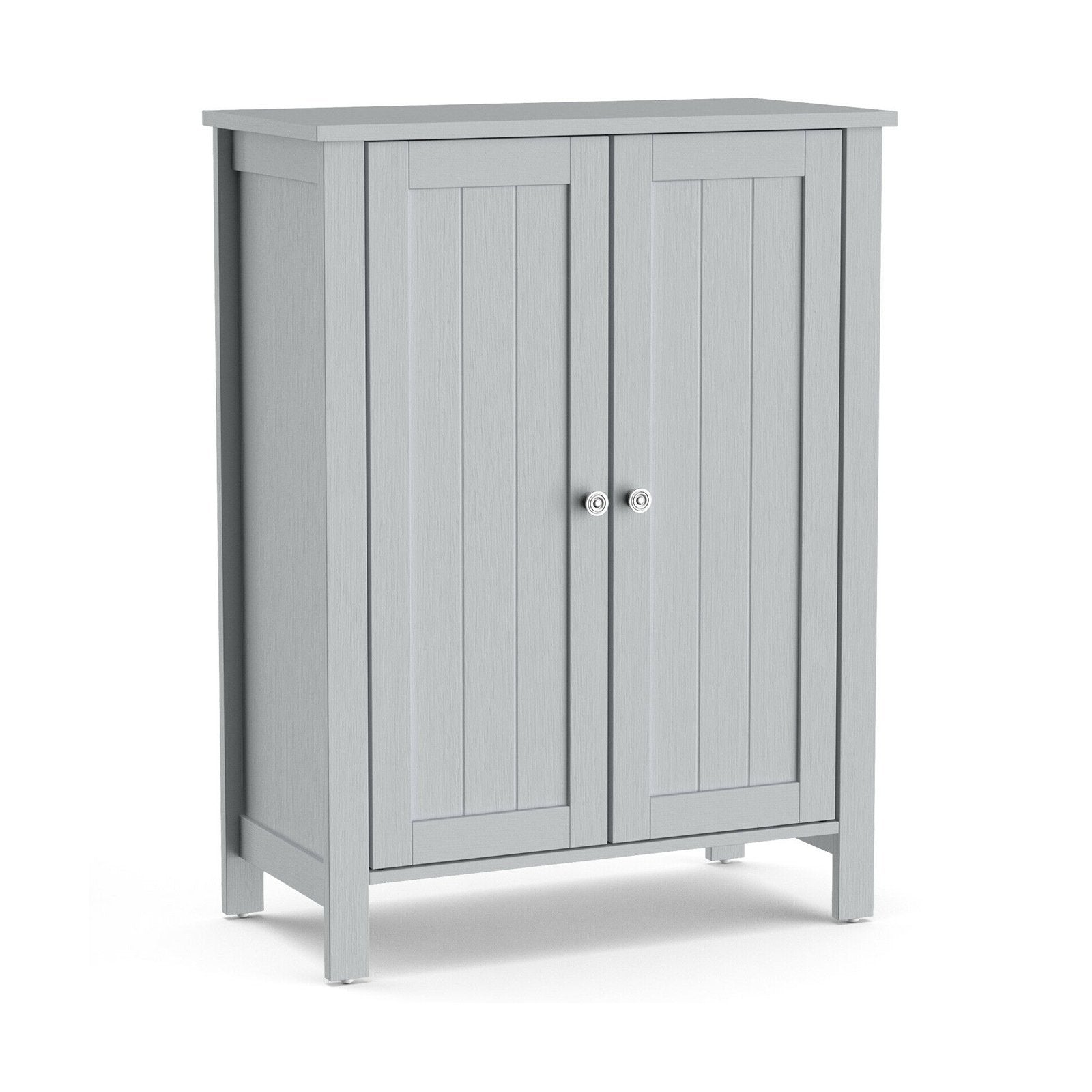 2-Door Bathroom Floor Storage Cabinet Space Saver Organizer, Gray Floor Cabinets   at Gallery Canada