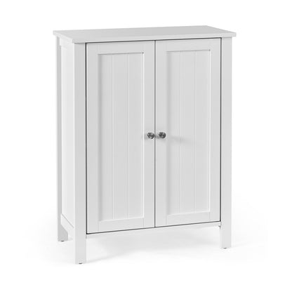 2-Door Bathroom Floor Storage Cabinet with Adjustable Shelf, White Floor Cabinets   at Gallery Canada