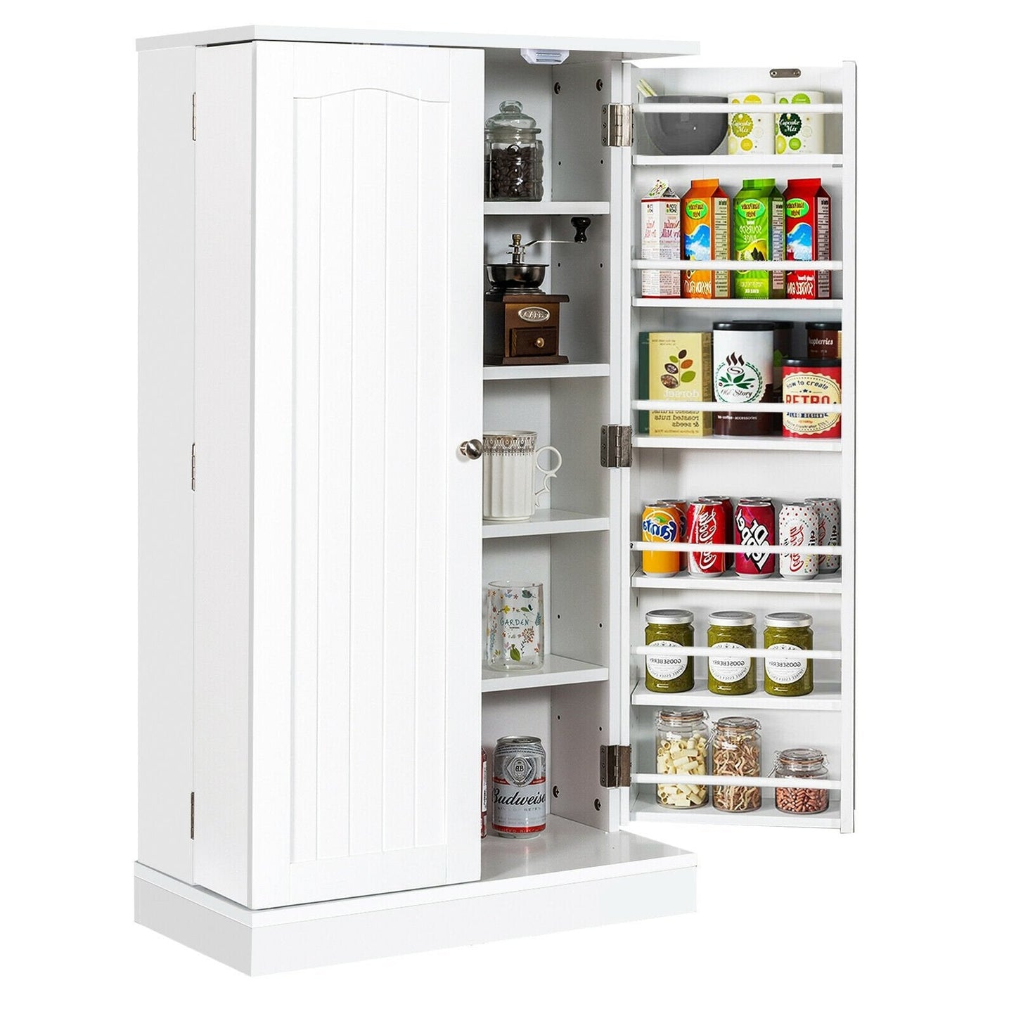 2-Door Kitchen Storage Cabinet Pantry Cabinet with 6 Adjustable Shelves, White Sideboards Cabinets & Buffets   at Gallery Canada