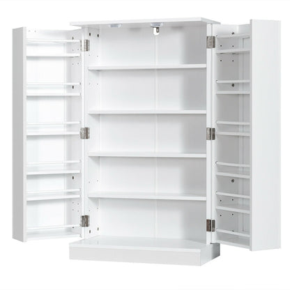 2-Door Kitchen Storage Cabinet Pantry Cabinet with 6 Adjustable Shelves, White Sideboards Cabinets & Buffets   at Gallery Canada