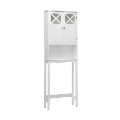 2-Door Over The Toilet Bathroom Storage Cabinet with Adjustable Shelf, White Bathroom Etagere   at Gallery Canada