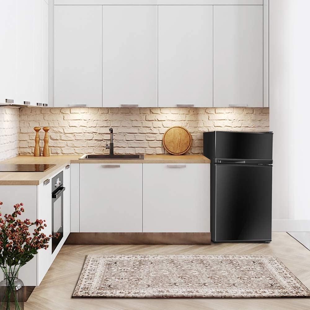 2 Doors Cold-rolled Sheet Compact Refrigerator, Black Refrigerators   at Gallery Canada