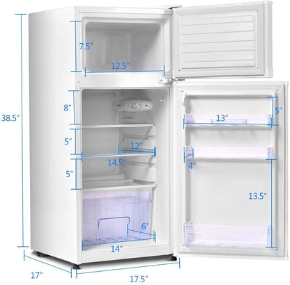 2 Doors Cold-rolled Sheet Compact Refrigerator, White Refrigerators   at Gallery Canada