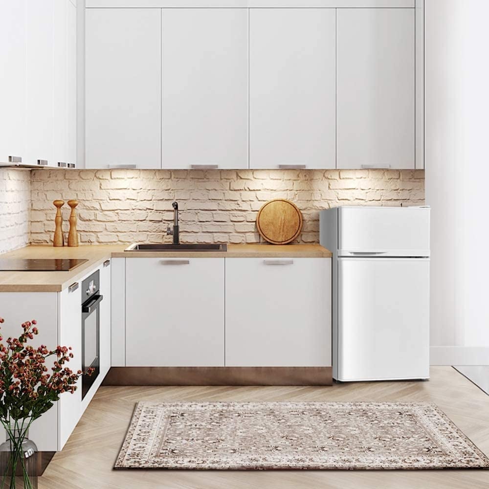 2 Doors Cold-rolled Sheet Compact Refrigerator, White Refrigerators   at Gallery Canada