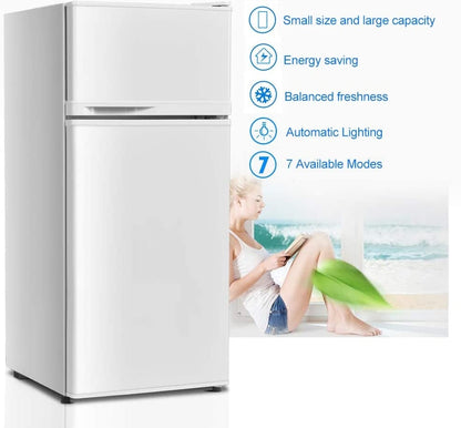 2 Doors Cold-rolled Sheet Compact Refrigerator, White Refrigerators   at Gallery Canada