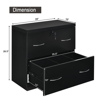 2-Drawer File Cabinet with Lock Hinging Bar Letter and Legal Size, Black File Cabinets   at Gallery Canada