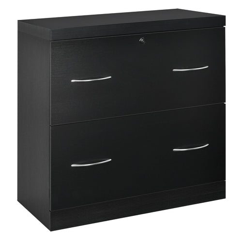 2-Drawer File Cabinet with Lock Hinging Bar Letter and Legal Size, Black