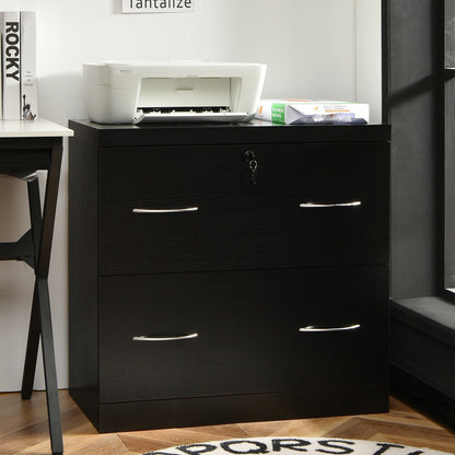 2-Drawer File Cabinet with Lock Hinging Bar Letter and Legal Size, Black File Cabinets   at Gallery Canada