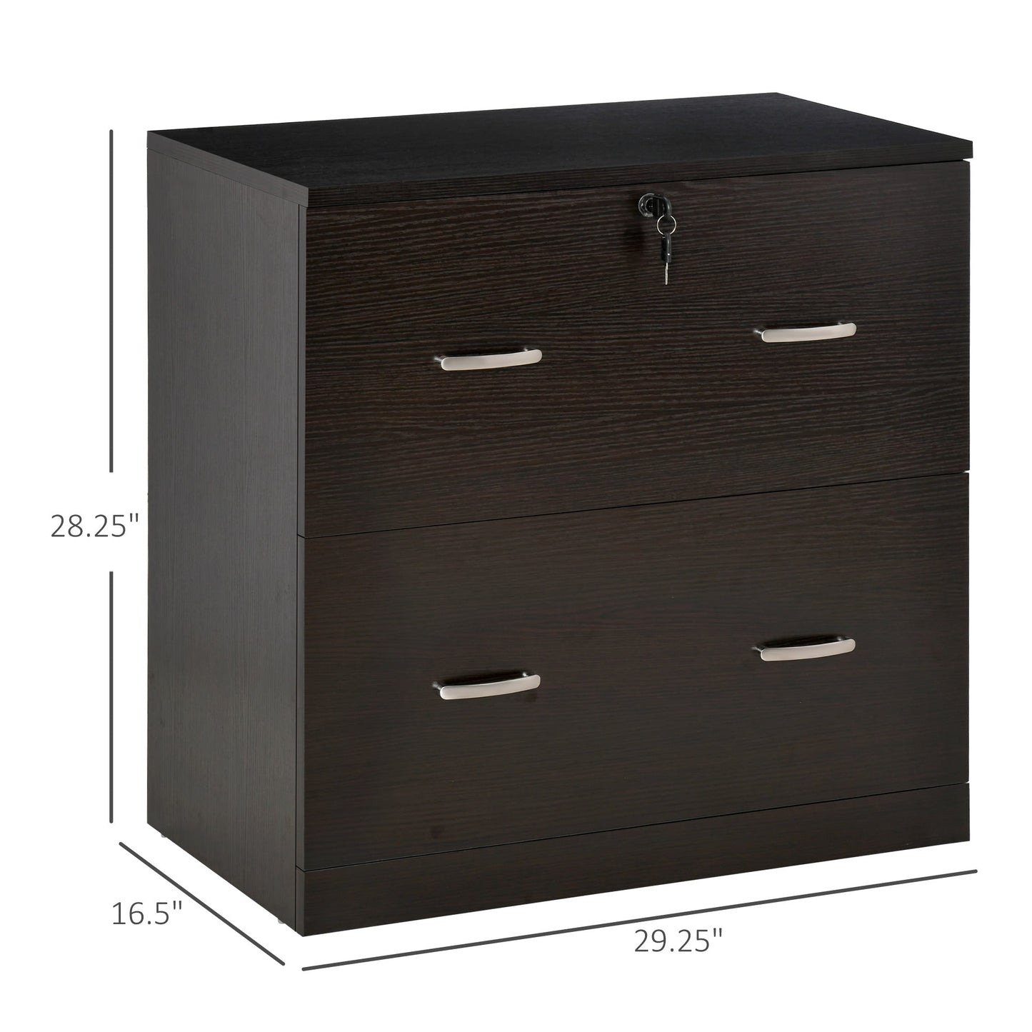 2-Drawer File Cabinet with Lock, Vertical Storage Filing Cabinet with Hanging Bar for Letter Size, Home Office, Espresso Office Cabinets & Cupboards   at Gallery Canada