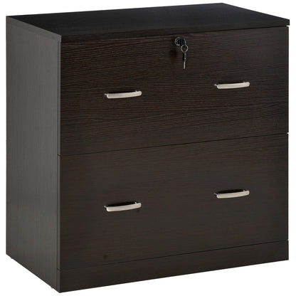 2-Drawer File Cabinet with Lock, Vertical Storage Filing Cabinet with Hanging Bar for Letter Size, Home Office, Espresso Office Cabinets & Cupboards Espresso  at Gallery Canada