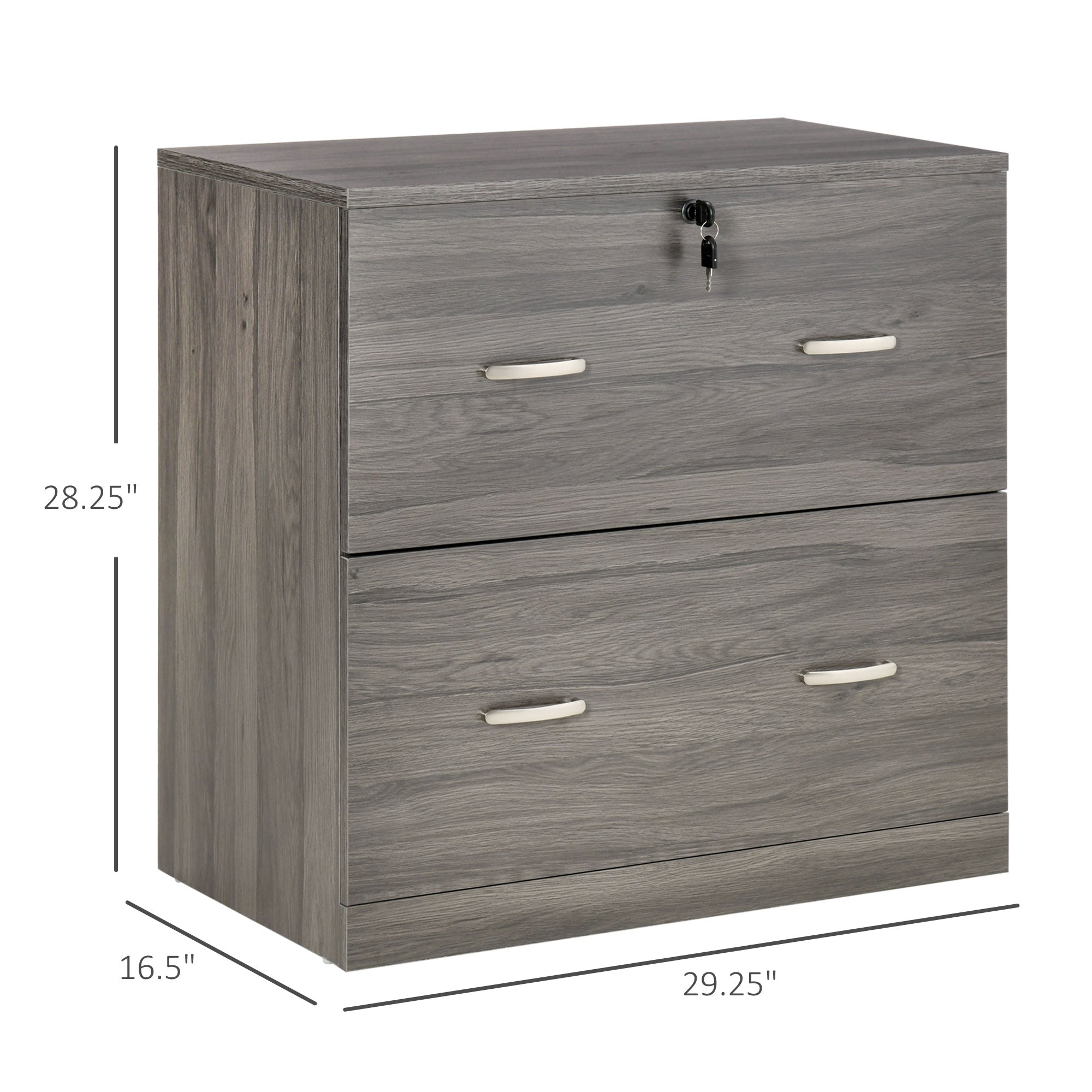 2-Drawer File Cabinet with Lock, Vertical Storage Filing Cabinet with Hanging Bar for Letter Size, Home Office, Grey Office Cabinets & Cupboards   at Gallery Canada