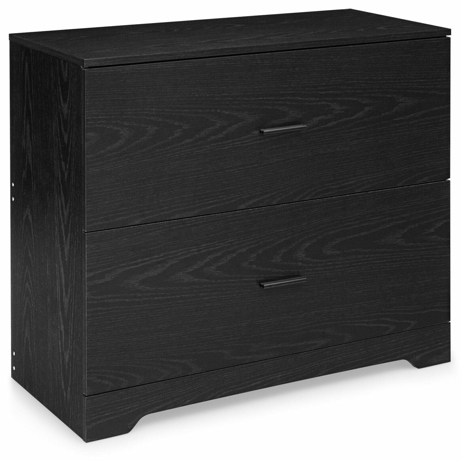 2-Drawer Lateral File Cabinet with Adjustable Bars for Home and Office, Black File Cabinets   at Gallery Canada