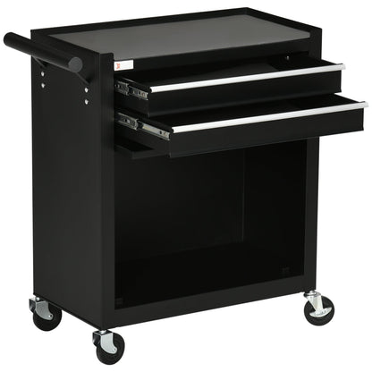 2-Drawer Rolling Tool Chest on Wheels, Metal Tool Cabinet for Warehouse, Workshop and Garage, Black Tool Organizers Black  at Gallery Canada