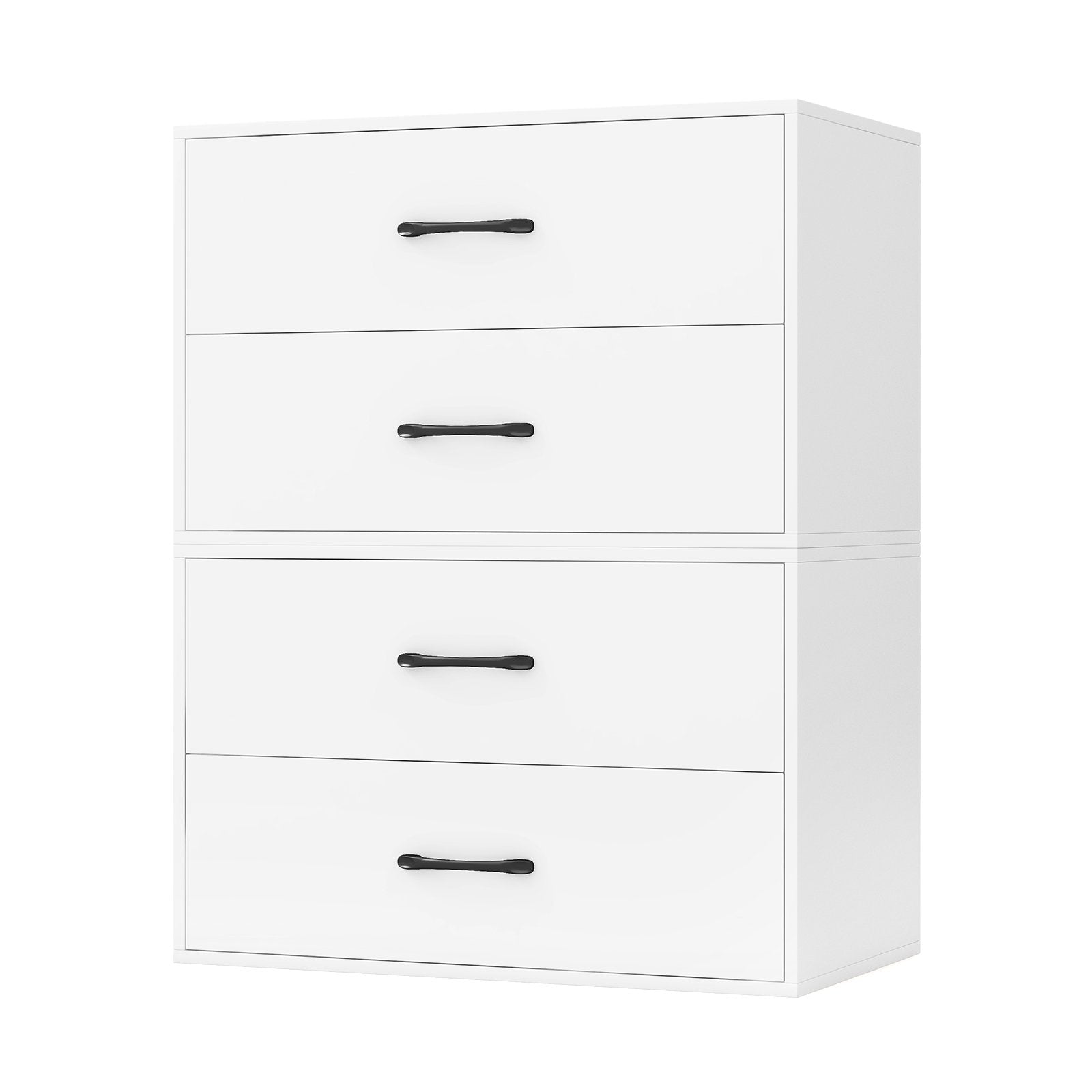 2-Drawer Stackable Horizontal Storage Cabinet Dresser Chest with Handles, White Cabinets & Chests   at Gallery Canada