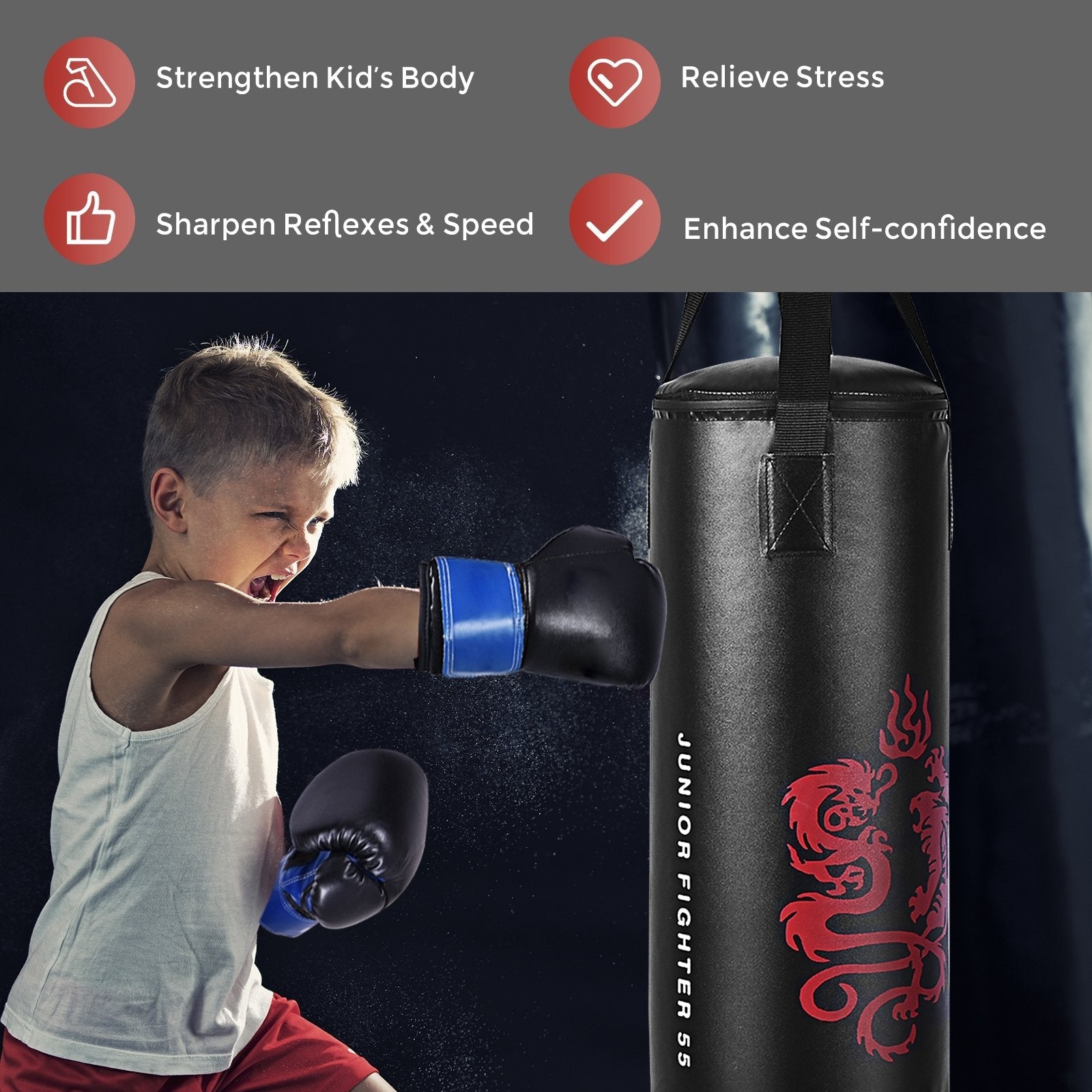 2 Feet Kids Gloves Skipping Rope Boxing Set, Black Boxing & Martial Arts   at Gallery Canada