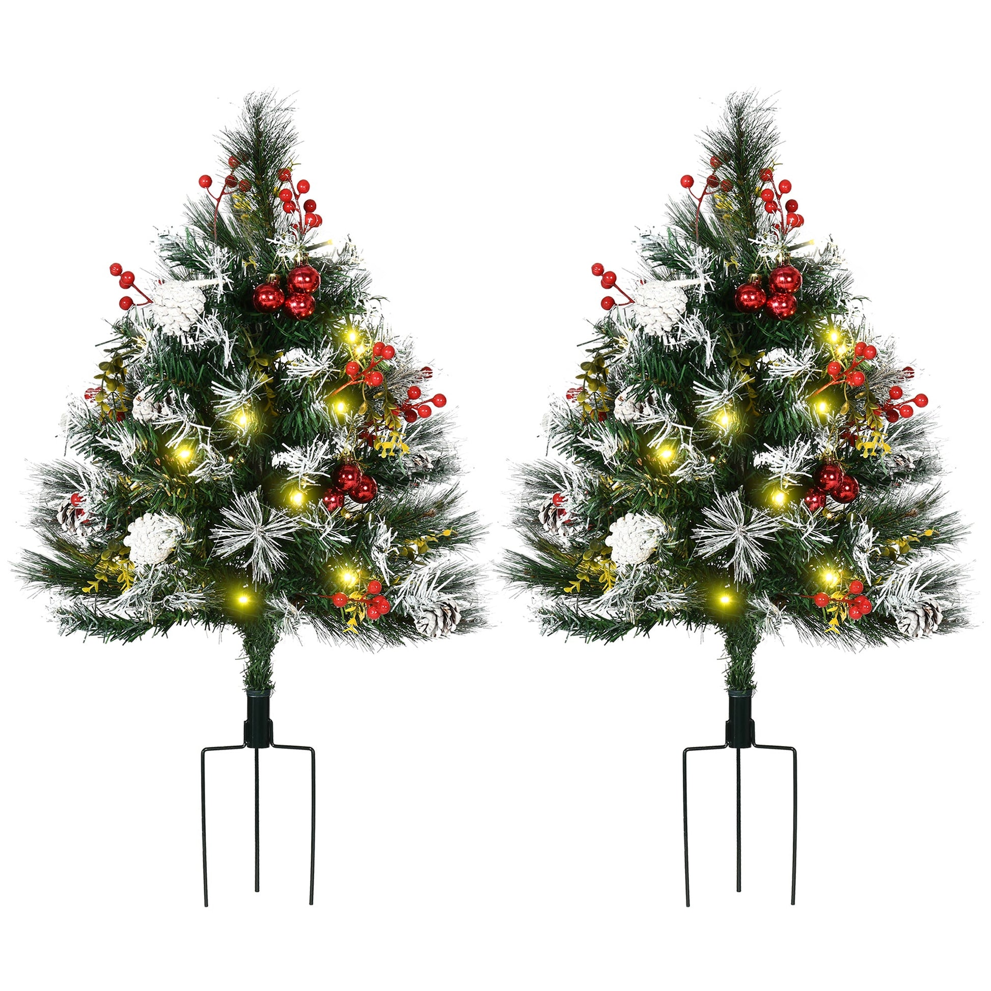 Prelit 2ft Artificial Christmas Trees, Cordless, LED, Berries, Pine Cones, Green Pre Lit Christmas Trees Multi Colour  at Gallery Canada