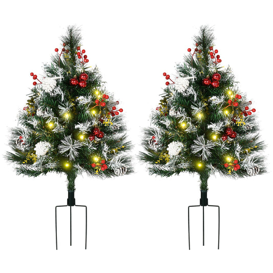 Prelit 2ft Artificial Christmas Trees, Cordless, LED, Berries, Pine Cones, Green Pre Lit Christmas Trees Multi Colour  at Gallery Canada