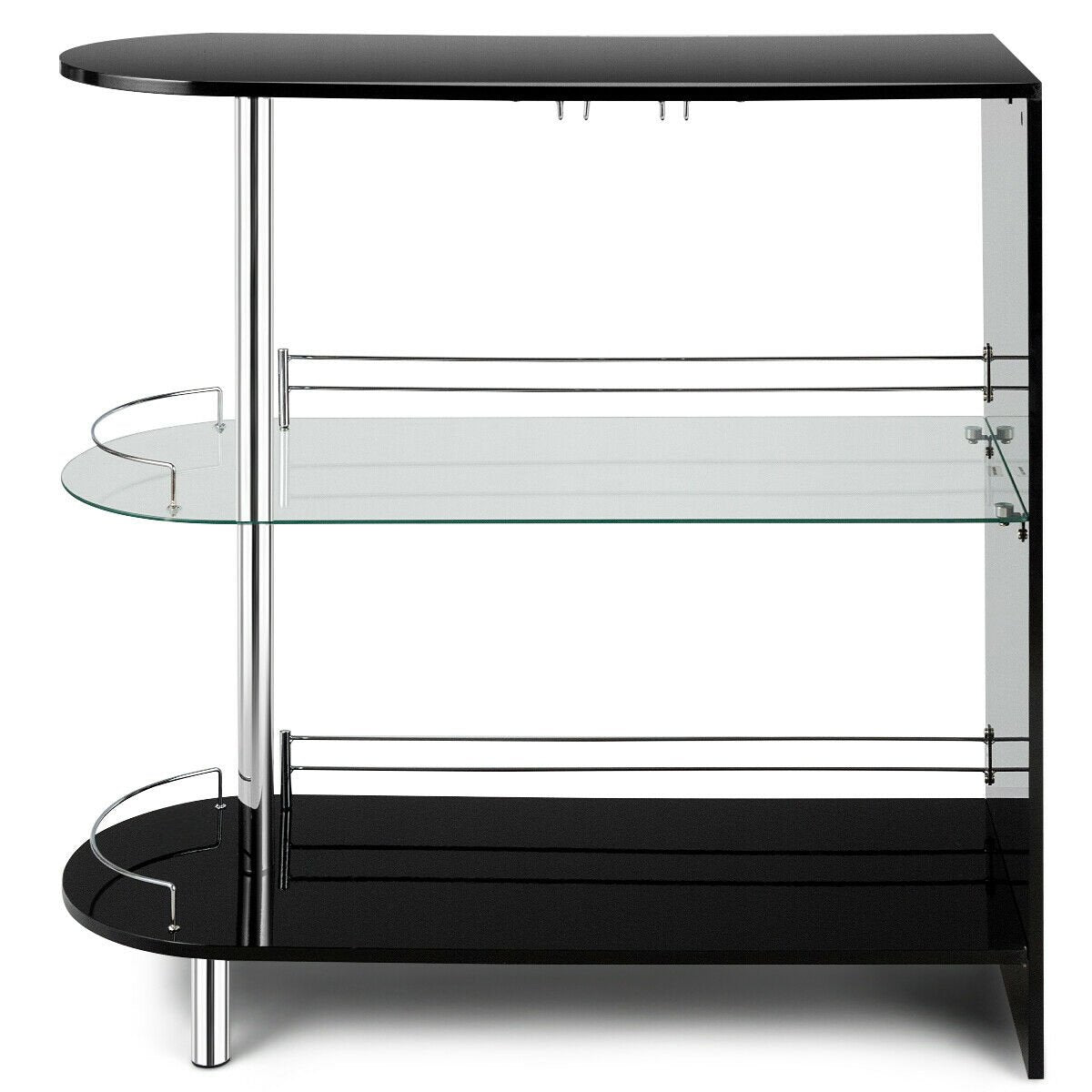 2-holder Bar Table with Tempered Glass Shelf, Black Bar Tables   at Gallery Canada