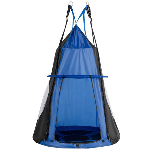 2-in-1 40 Inch Kids Hanging Chair Detachable Swing Tent Set, Blue