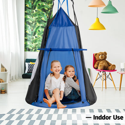 2-in-1 40 Inch Kids Hanging Chair Detachable Swing Tent Set, Blue Swing & Playsets   at Gallery Canada