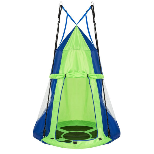 2-in-1 40 Inch Kids Hanging Chair Detachable Swing Tent Set, Green Swing & Playsets   at Gallery Canada