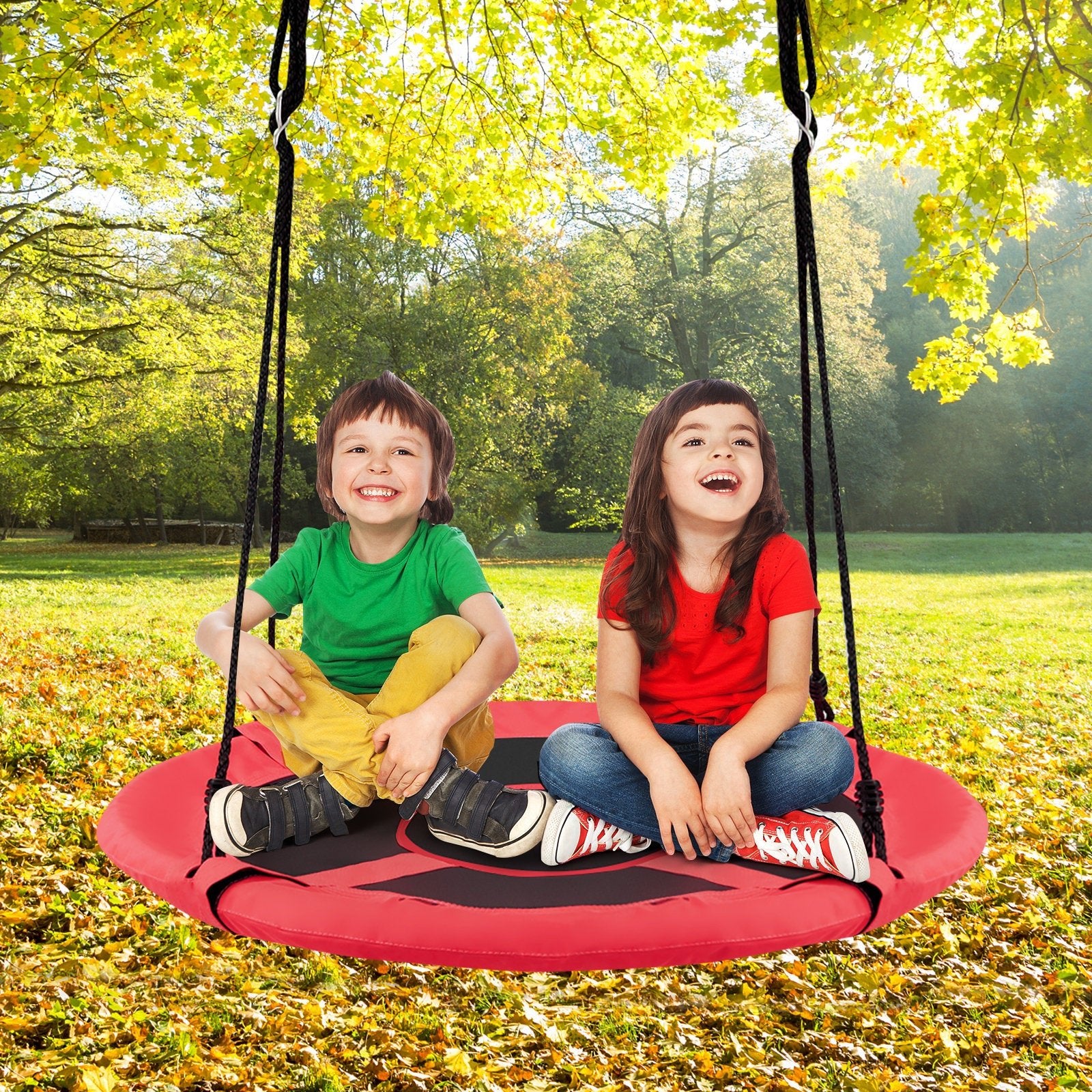 2-in-1 40 Inch Kids Hanging Chair Detachable Swing Tent Set, Orange Swing & Playsets   at Gallery Canada