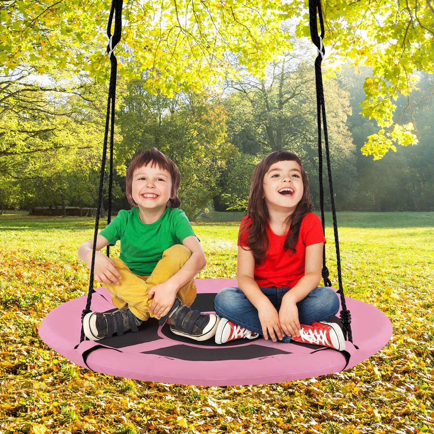 2-in-1 40 Inch Kids Hanging Chair Detachable Swing Tent Set, Pink Swing & Playsets   at Gallery Canada