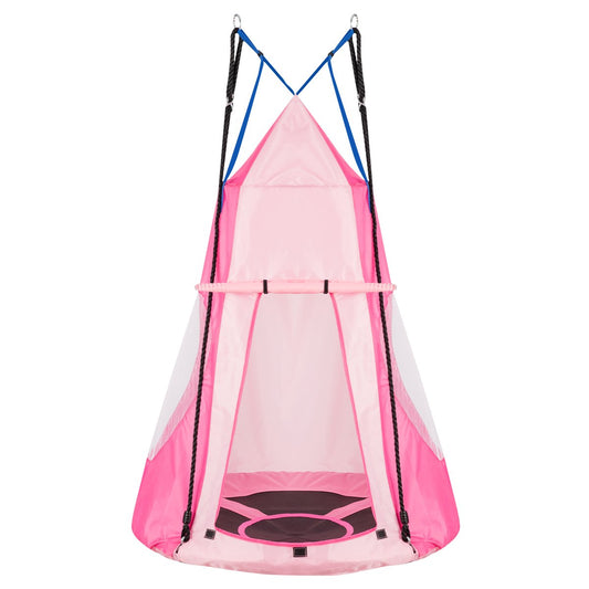 2-in-1 40 Inch Kids Hanging Chair Detachable Swing Tent Set, Pink Swing & Playsets   at Gallery Canada