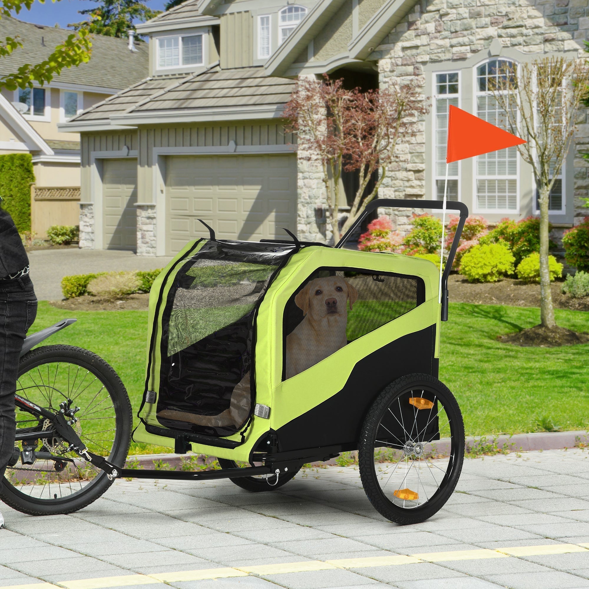 2-in-1 Dog Bike Trailer for Large Dogs, Green Dog Bike Trailers & Strollers   at Gallery Canada