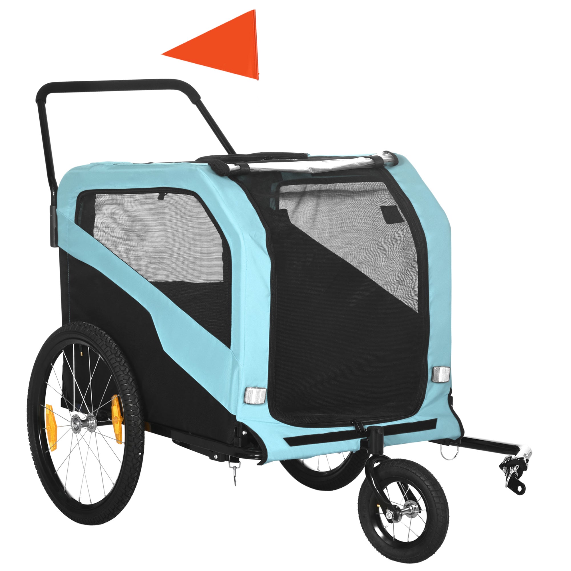 Large Dog Bike Trailer & Pet Stroller with Quick-Release Wheels, Blue Dog Bike Trailers & Strollers Light Blue  at Gallery Canada