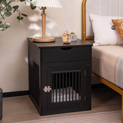 2-In-1 Dog House with Drawer and Wired Wireless Charging, Black Dog Supplies   at Gallery Canada