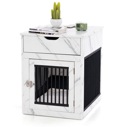 2-In-1 Dog House with Drawer and Wired Wireless Charging, White Dog Supplies   at Gallery Canada