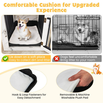 2-In-1 Dog House with Drawer and Wired Wireless Charging, White Dog Supplies   at Gallery Canada