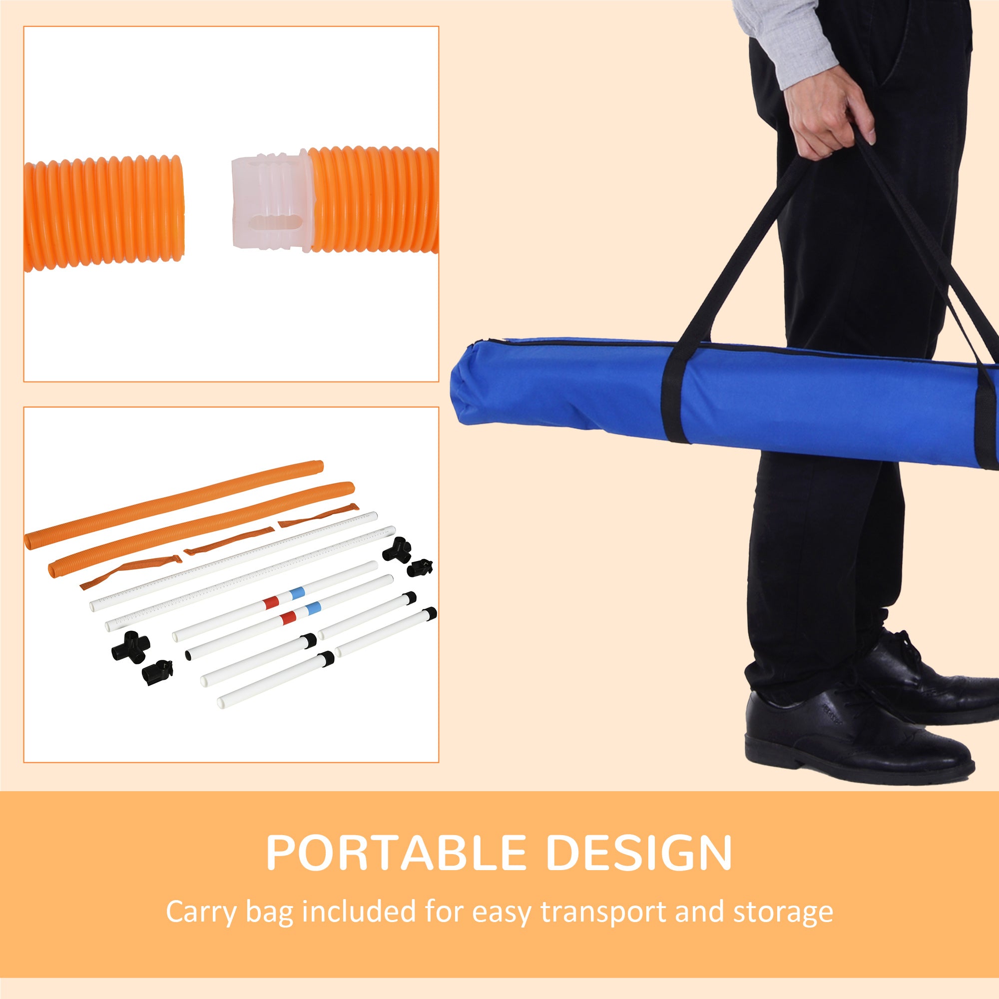 2-in-1 Dog Obstacle Training Agility Equipment Tire Jump Ring/Hurdle Bar with a Simple &; Easy Setup &; Storage Bag Dog Agility Training Equipment   at Gallery Canada