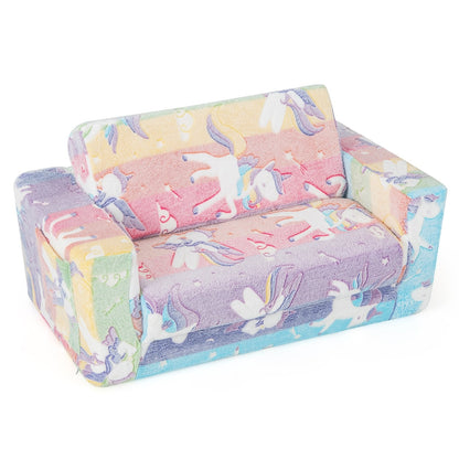 2-in-1 Flip Out Kids Sofa Chair with Detachable Flannel Fabric Cover and Glowing Patterns, Color Kids Chairs & Seating   at Gallery Canada