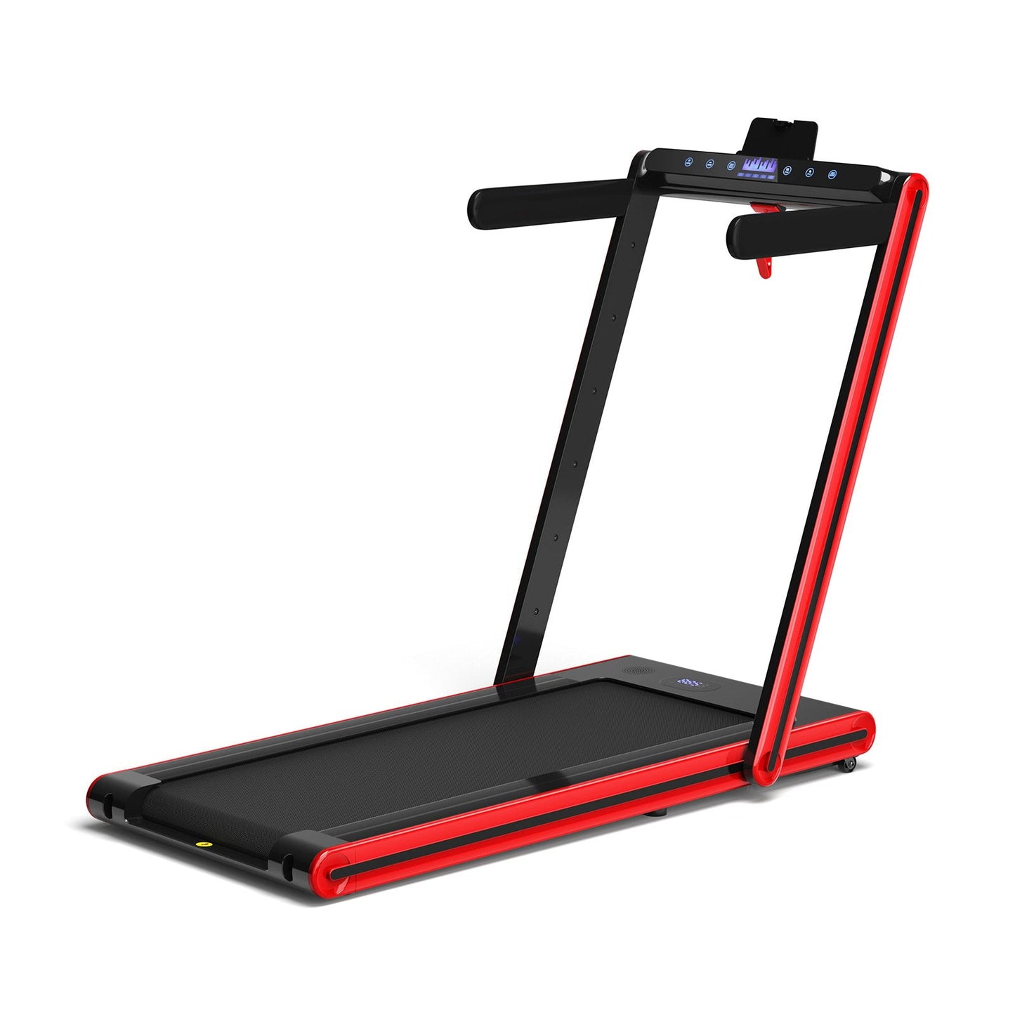 2-in-1 Folding Treadmill 2.25HP Jogging Machine with Dual LED Display, Red Treadmills   at Gallery Canada