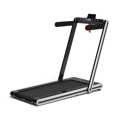 2-in-1 Folding Treadmill 2.25HP Jogging Machine with Dual LED Display, Silver Treadmills   at Gallery Canada