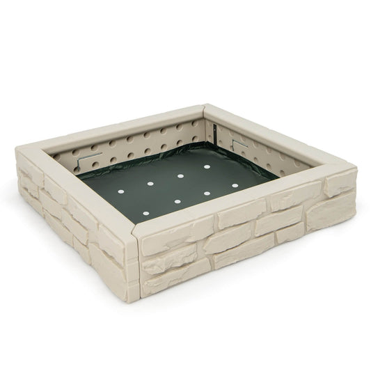 2-In-1 HDPE Kids Sandbox with Cover and Bottom Liner, White Sandboxes   at Gallery Canada