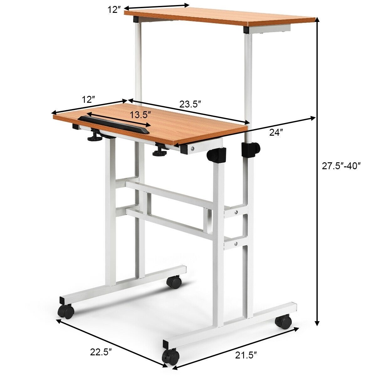 2 in 1 Height Adjustable Sit Standing Computer Desk Laptop Tables & Printer Stands   at Gallery Canada