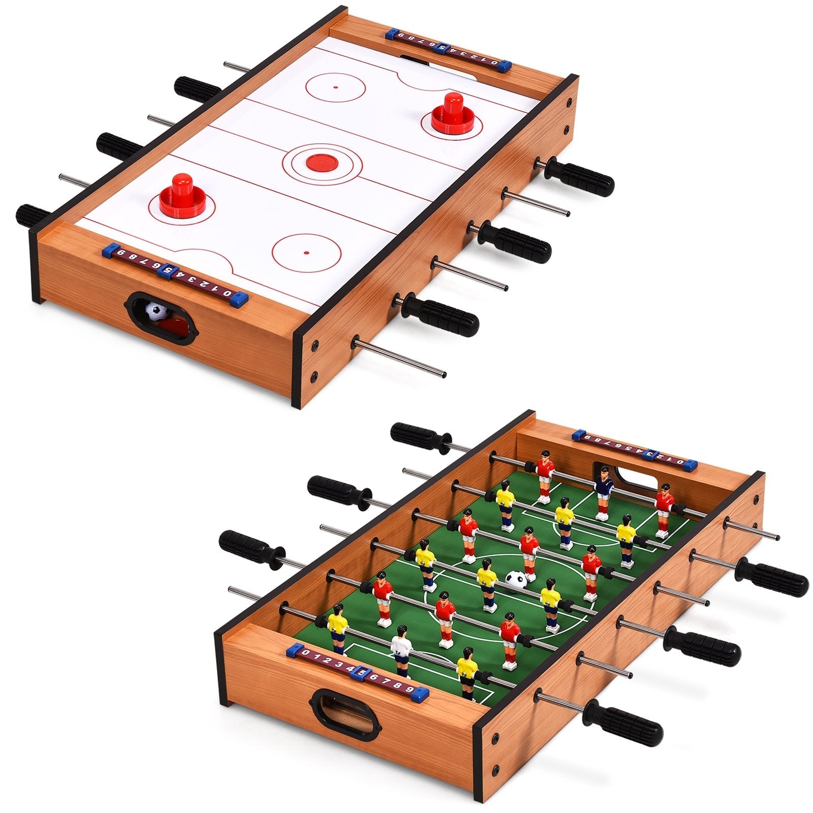 2 in 1 In/Outdoor Air Hockey Foosball Game Table, Brown Game Room   at Gallery Canada