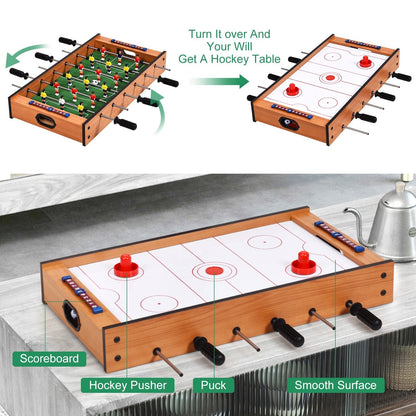 2 in 1 In/Outdoor Air Hockey Foosball Game Table, Brown Game Room   at Gallery Canada