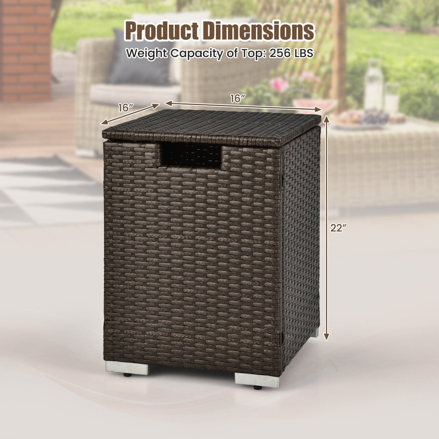 2-in-1 Patio Rattan Gas Propane Tank Cover for 20 lbs Propane Tanks, Brown Fire Pits   at Gallery Canada