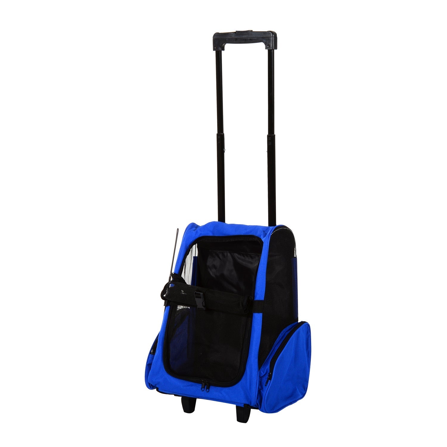 2-IN-1 Pet Luggage Box Backpack Carrier Cats Dogs w/ Handle, Rolling Wheel Blue Dog Bike Trailers & Strollers   at Gallery Canada