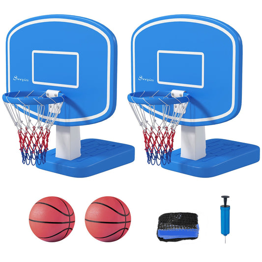 2-in-1 Pool Basketball Hoop Poolside &; Volleyball Set, Portable Basketball Hoop with Fillable Base Basketball   at Gallery Canada