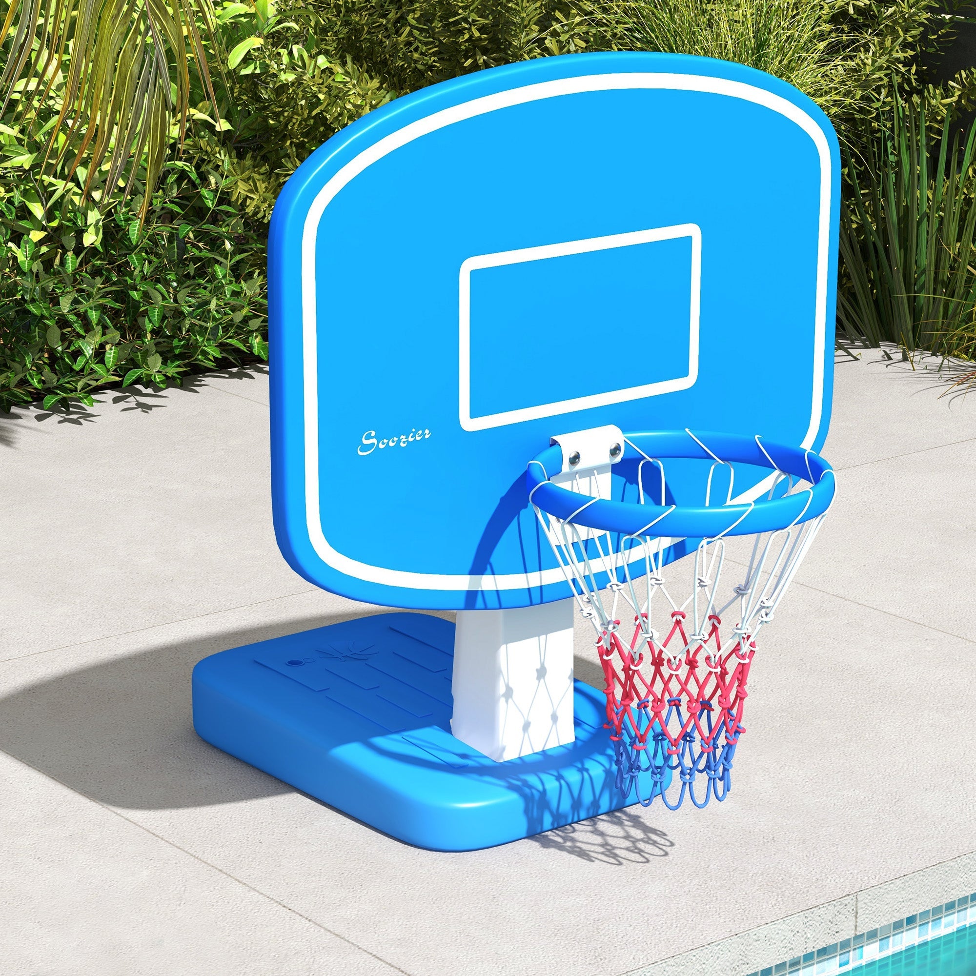 2-in-1 Pool Basketball Hoop Poolside &; Volleyball Set, Portable Basketball Hoop with Fillable Base Basketball   at Gallery Canada