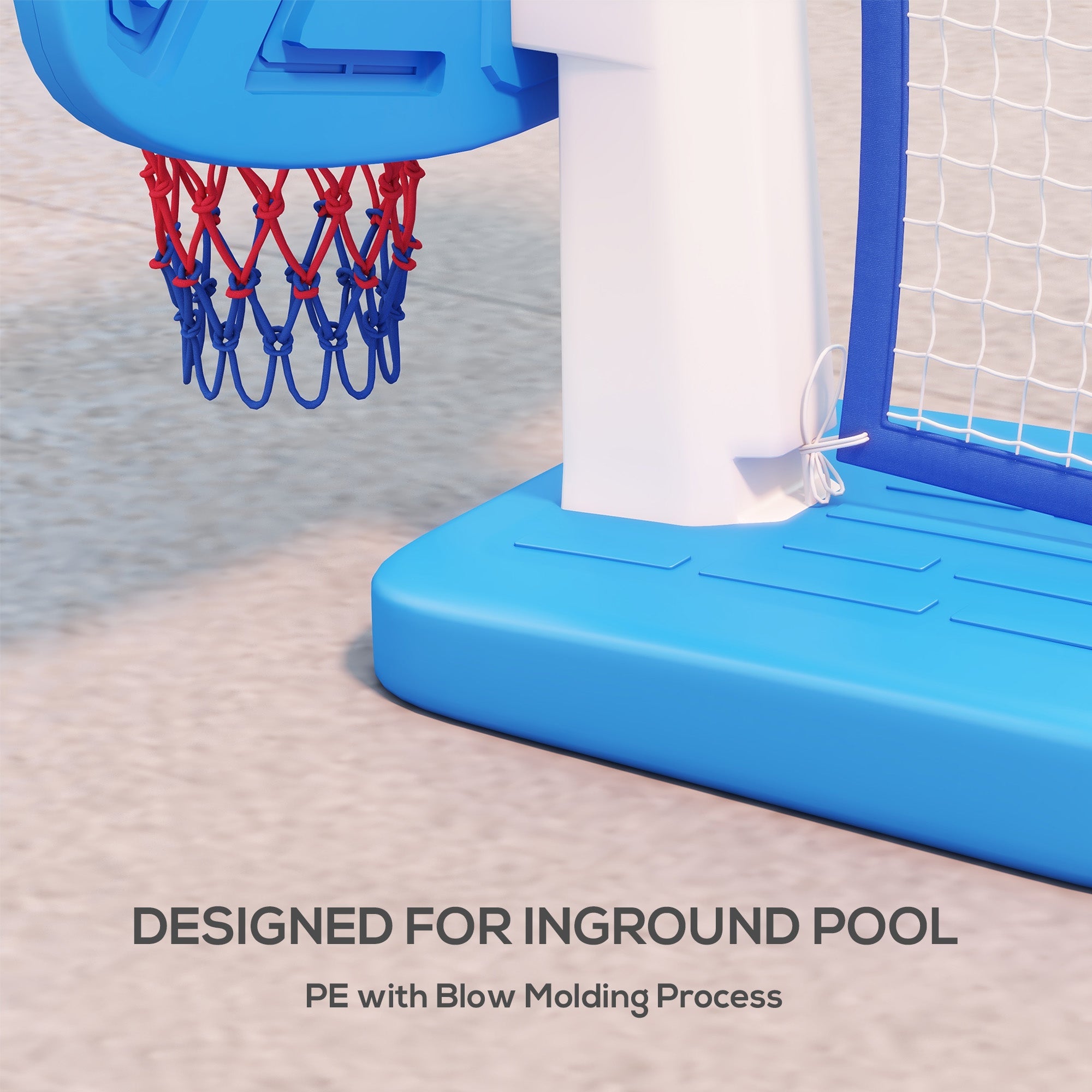 2-in-1 Pool Basketball Hoop Poolside &; Volleyball Set, Portable Basketball Hoop with Fillable Base Basketball   at Gallery Canada