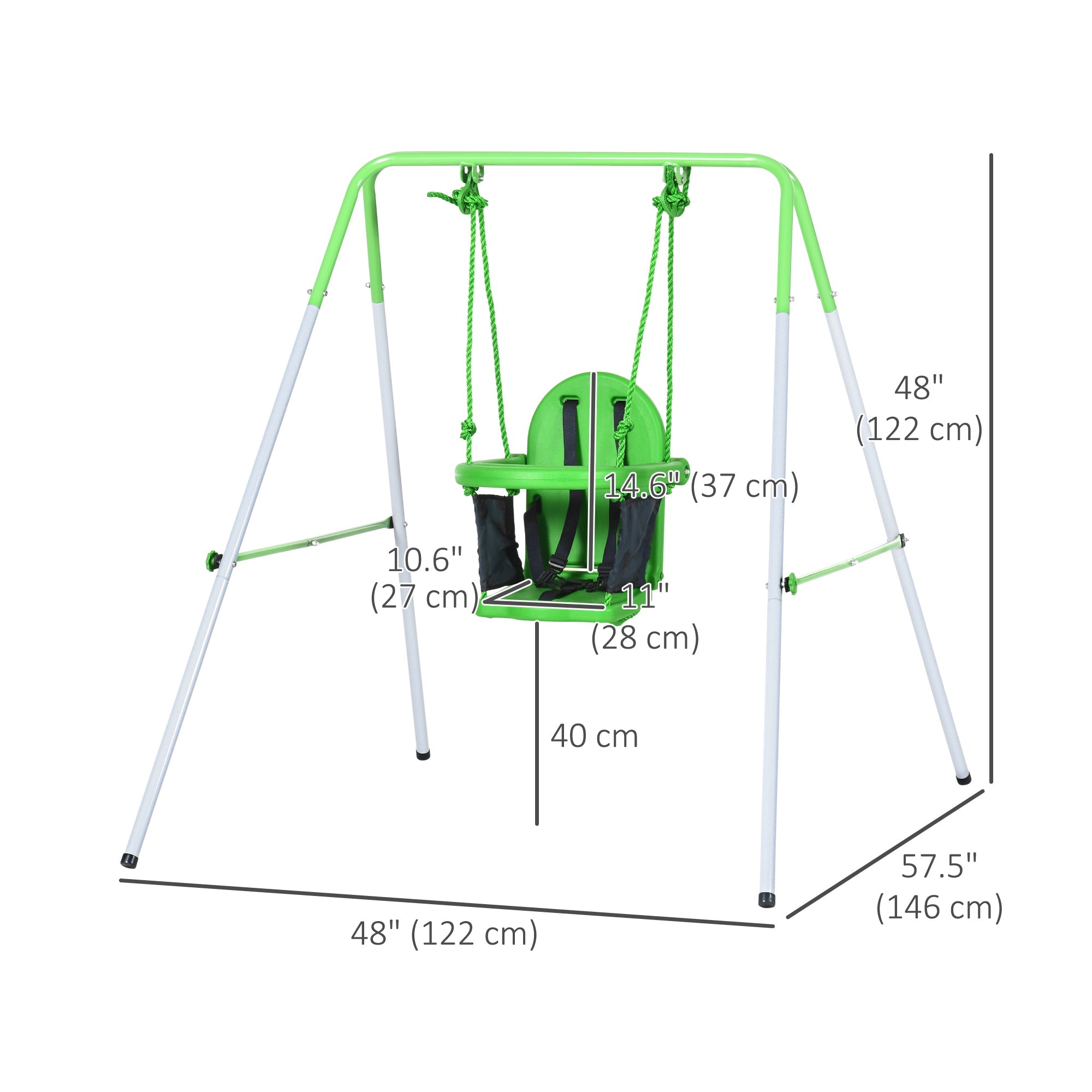 2 in 1 Swing Set for Toddlers with Safety Harness for 3-36 Months Gym Sets & Swings   at Gallery Canada