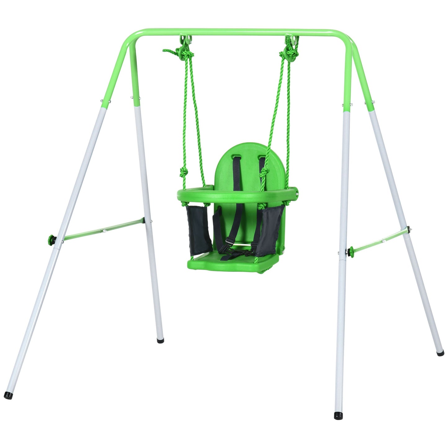 2 in 1 Swing Set for Toddlers with Safety Harness for 3-36 Months Gym Sets & Swings Green  at Gallery Canada